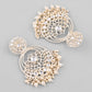 VOJ Gold-Polished Kundan Contemporary Circular Chandbaali Earrings - Swadesiicart
