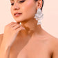 VOJ Silver plated Kundan Contemporary Jhumka Earrings - Swadesiicart