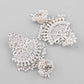VOJ Silver plated Kundan Contemporary Jhumka Earrings - Swadesiicart
