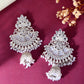 VOJ Silver plated Kundan Contemporary Jhumka Earrings - Swadesiicart
