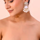 VOJ Gold-Toned Kundan Studded Contemporary Oxidised Drop Earrings - Swadesiicart