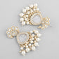 VOJ Gold-Toned Kundan Studded Contemporary Oxidised Drop Earrings - Swadesiicart