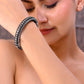 VOJ Rhodium-Plated Contemporay Oxidized Cuff Bracelet - Swadesiicart
