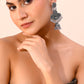 VOJ Silver plated Oxidized Contemporary Jhumka Earrings - Swadesiicart
