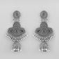 VOJ Silver plated Oxidized Contemporary Jhumka Earrings - Swadesiicart