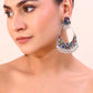 VOJ Silver plated Multi Colour Peacock Oxidized Contemporary Earrings - Swadesiicart