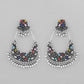 VOJ Silver plated Multi Colour Peacock Oxidized Contemporary Earrings - Swadesiicart
