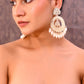 VOJ Gold-Polished Kundan Studded White ChandBali Earrings - Swadesiicart