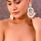 VOJ Gold-Polished Kundan Studded White ChandBali Earrings - Swadesiicart