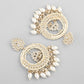 VOJ Gold-Polished Kundan Studded White ChandBali Earrings - Swadesiicart