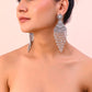 VOJ Silver-Plated Ghungroo Oxidized Drop Long Earrings - Swadesiicart
