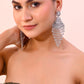 VOJ Silver-Plated Ghungroo Oxidized Drop Long Earrings - Swadesiicart
