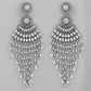 VOJ Silver-Plated Ghungroo Oxidized Drop Long Earrings - Swadesiicart