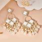 VOJ Gold-Polished geometrical Shaped Classic Drop Earrings - Swadesiicart