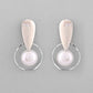 VOJ Silver-Plated Handcrafted Pearl Studded Korean Drop Earrings - Swadesiicart