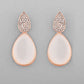 VOJ Gold-Polished CZ-Studded Korean Drop Earrings - Swadesiicart