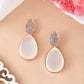 VOJ Gold-Polished CZ-Studded Korean Drop Earrings - Swadesiicart