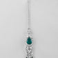 VOJ Silver Plated CZ-Stone Studded With Green Stone Choker Set With Mangtikka | Swadesiicart