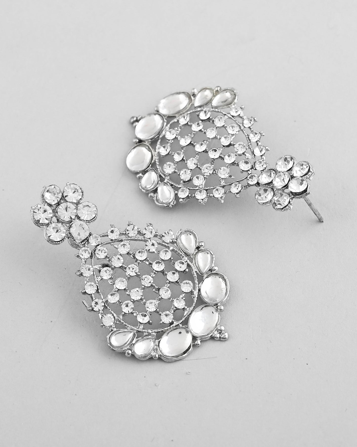 VOJ Silver Plated CZ-Stone Studded Choker Set With Mangtikka | Swadesiicart