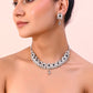 VOJ Silver Plated Black Stone Studded Oxidized Jewellery Set - Swadesiicart