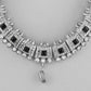 VOJ Silver Plated Black Stone Studded Oxidized Jewellery Set - Swadesiicart