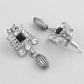 VOJ Silver Plated Black Stone Studded Oxidized Jewellery Set - Swadesiicart