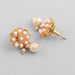 VOJ Gold-Polished Pearl Studded Floral Necklace And Earrings - Swadesiicart