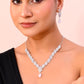 VOJ Silver Plated CZ-Stone Studded With Pearl Jewellery Set - Swadesiicart