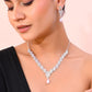 VOJ Silver Plated CZ-Stone Studded With Pearl Jewellery Set - Swadesiicart