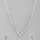 VOJ Silver Plated CZ-Stone Studded With Pearl Jewellery Set - Swadesiicart