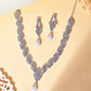 VOJ Silver Plated CZ-Stone Studded With Pearl Jewellery Set - Swadesiicart