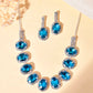 VOJ Silver Plated AD-Stone Studded With Blue Stone Choker Set | Swadesiicart