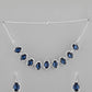 VOJ Silver Plated AD-Stone Studded With Dark Blue Stone Choker Set | Swadesiicart