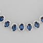 VOJ Silver Plated AD-Stone Studded With Dark Blue Stone Choker Set | Swadesiicart