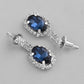 VOJ Silver Plated AD-Stone Studded With Dark Blue Stone Choker Set | Swadesiicart