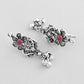VOJ Silver Plated Stone Studded Oxidized Long Necklace And Earrings - Swadesiicart