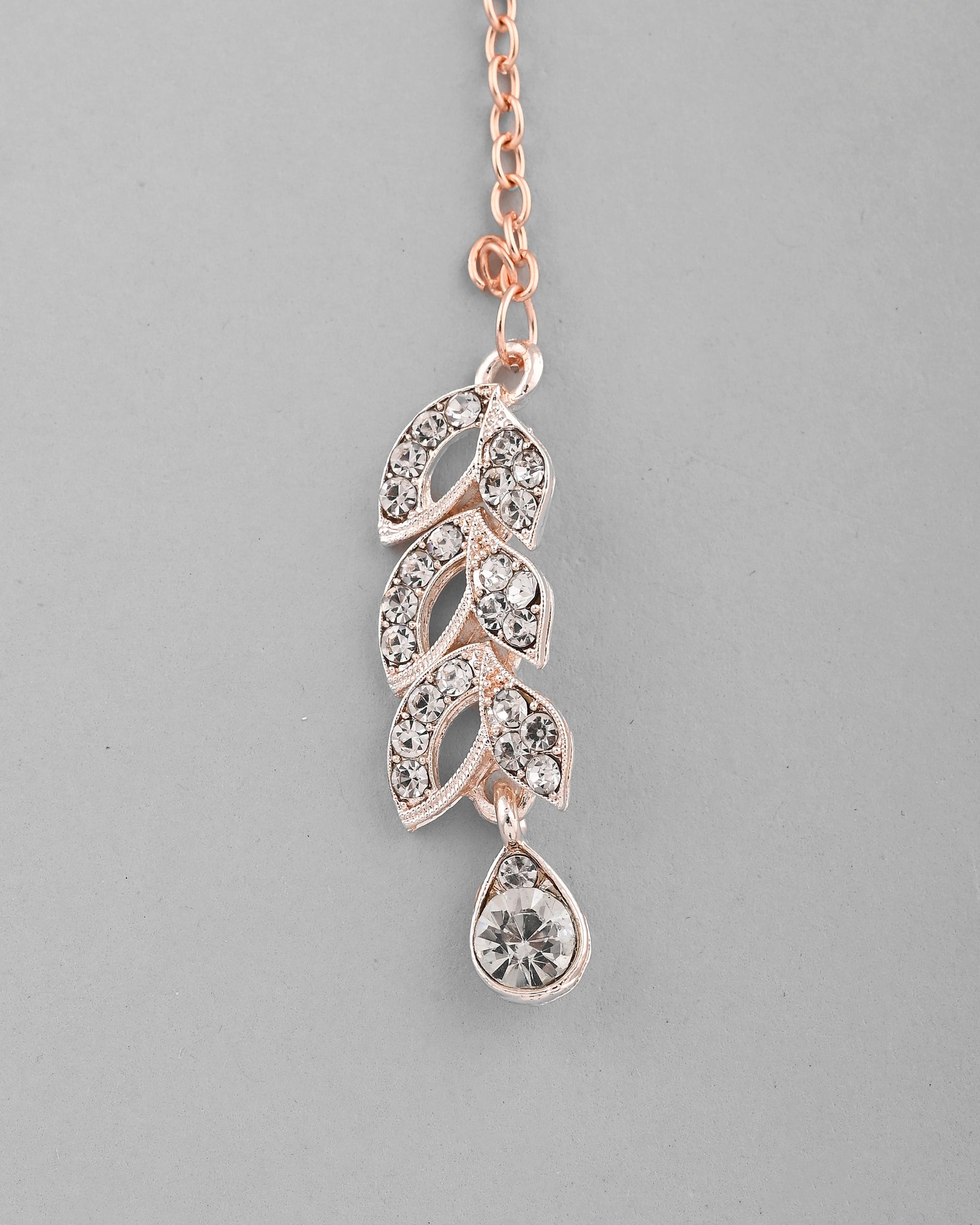 VOJ Gold-Polished CZ-Studded Jewellery Set With Mangtikka - Swadesiicart