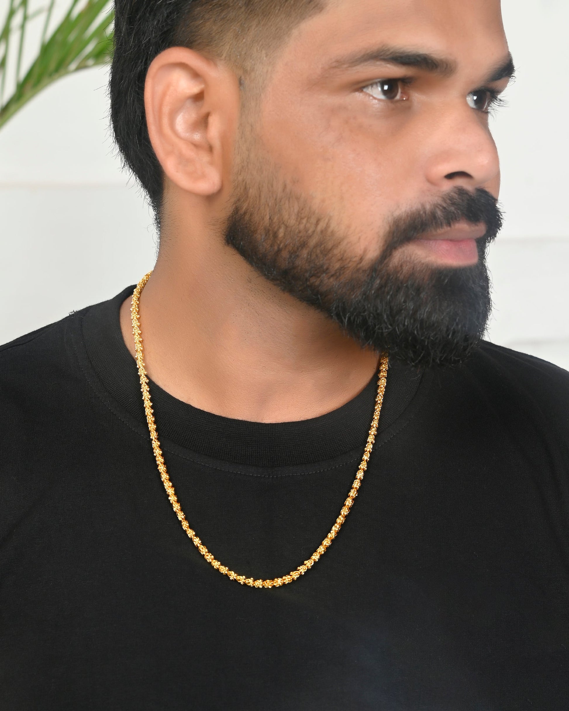 VOJ Gold-Polished EvilEye Men Designer Chain | Swadesiicart