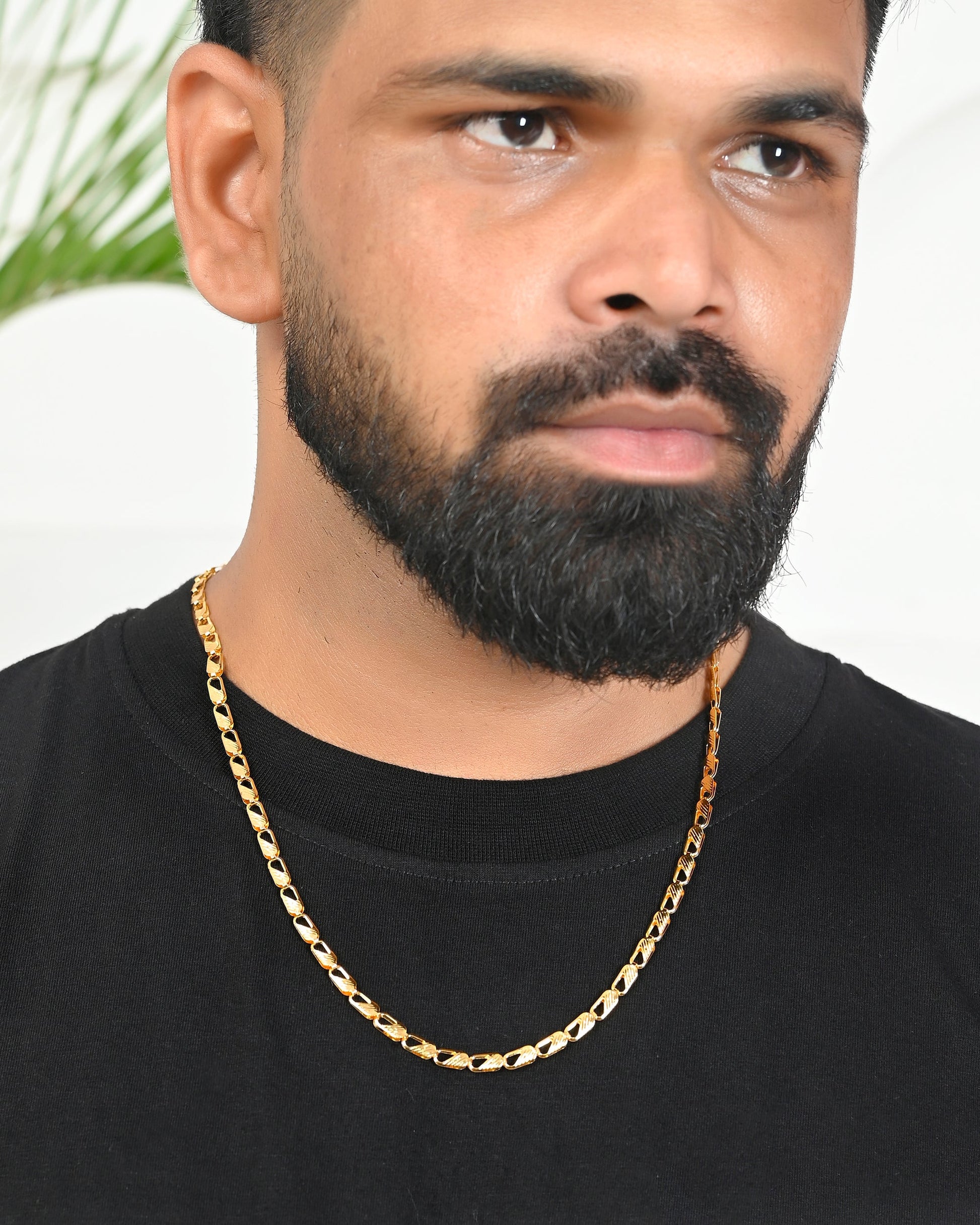 VOJ Gold-Polished Men Designer Chain | Swadesiicart