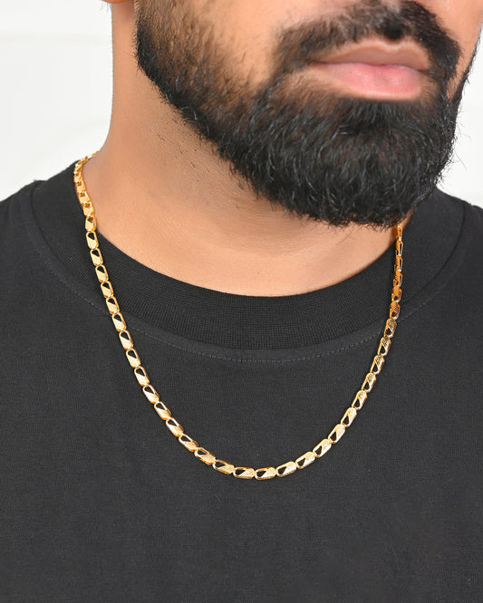 VOJ Gold-Polished Men Designer Chain | Swadesiicart