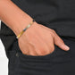 VOJ Gold and Silver Polished Designer Men Bracelet - Swadesiicart