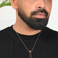 VOJ Silver Plated Men Chain With Rectangular Shaped Pendent | Swadesiicart