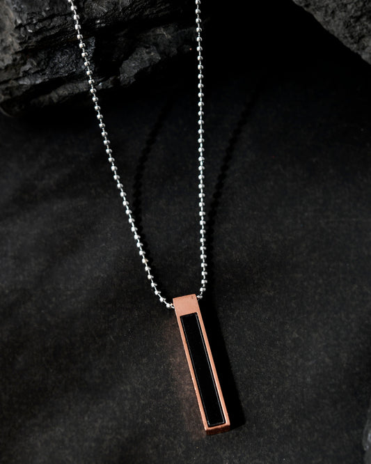 VOJ Silver Plated Men Chain With Rectangular Shaped Pendent | Swadesiicart