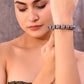 VOJ Rhodium Plated Red Stone Studded Kada Bracelet - Swadesiicart
