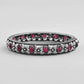 VOJ Rhodium Plated Red Stone Studded Kada Bracelet - Swadesiicart