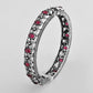 VOJ Rhodium Plated Red Stone Studded Kada Bracelet - Swadesiicart