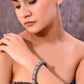 VOJ Rhodium Plated White Stone Studded Kada Bracelet - Swadesiicart