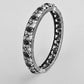 VOJ Rhodium Plated Black Stone Studded Kada Bracelet - Swadesiicart
