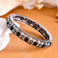 VOJ Rhodium Plated Black Stone Studded Kada Bracelet - Swadesiicart