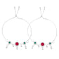 VOJ Set of 2 Silver-Plated Artificial Stones And Beads Anklet - Swadesiicart